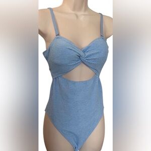 Juicy Couture Soft Blue Women’s One Piece Swimsuit NWT Size L